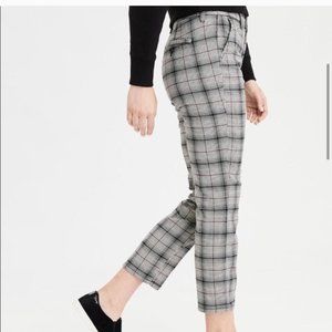 AE High Rise Trousers Pants - Plaid Window Pane